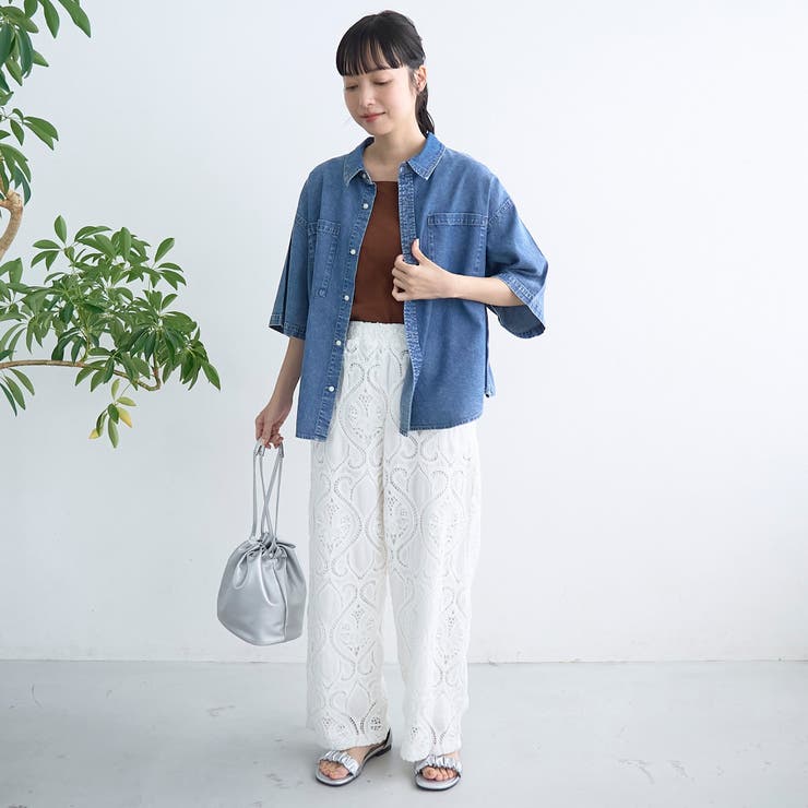 モチーフ刺繍レース イージーワイドパンツ | coen【women】 | 詳細画像4 