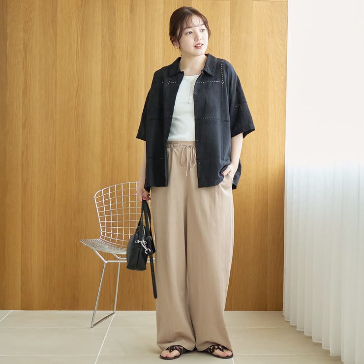 リネン混カノコイージーワイドパンツ | coen【women】 | 詳細画像17 