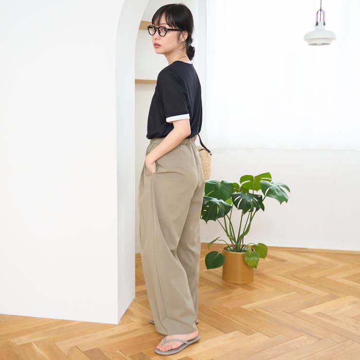 【UVカット】リネンライク シアータック ワイドスラックス | coen【women】 | 詳細画像14 
