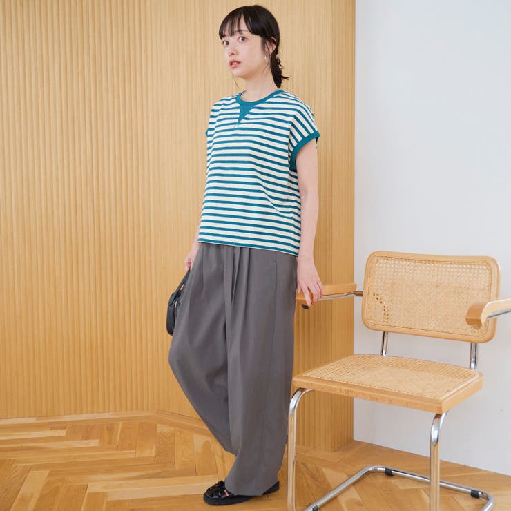 【UVカット】リネンライク シアータック ワイドスラックス | coen【women】 | 詳細画像7 
