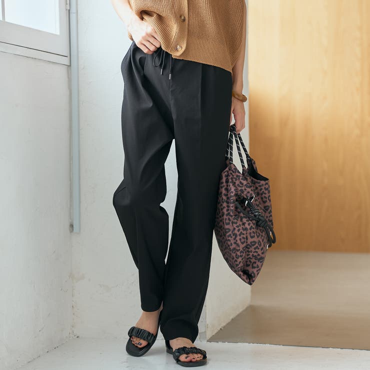 BLACK | イージービューティーテーパードパンツ（WEB限定サイズ）【シリーズ累計販売数20… | coen【women】