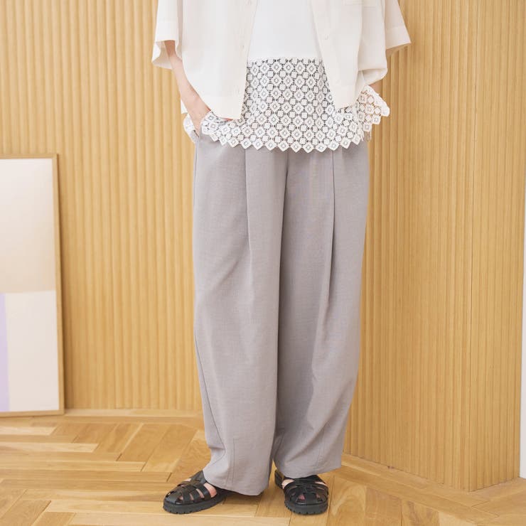 【再入荷 UVカット 防しわ】リネンタッチイージーカーブパンツ（Youtube紹… | coen【women】 | 詳細画像1 