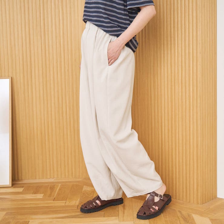 【再入荷 UVカット 防しわ】リネンタッチイージーカーブパンツ（Youtube紹… | coen【women】 | 詳細画像18 