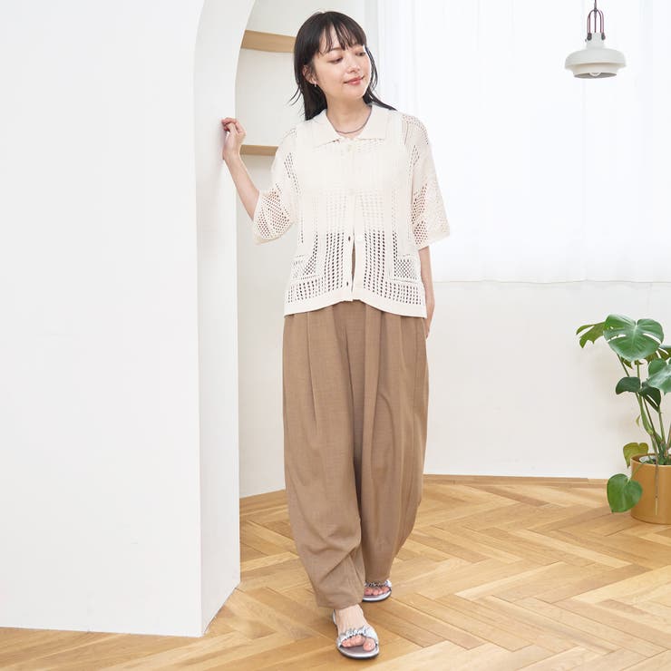 【再入荷 UVカット 防しわ】リネンタッチイージーカーブパンツ（Youtube紹… | coen【women】 | 詳細画像20 