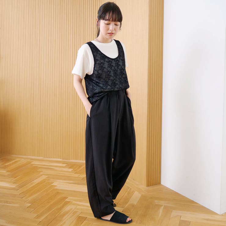 【再入荷 UVカット 防しわ】リネンタッチイージーカーブパンツ（Youtube紹… | coen【women】 | 詳細画像3 