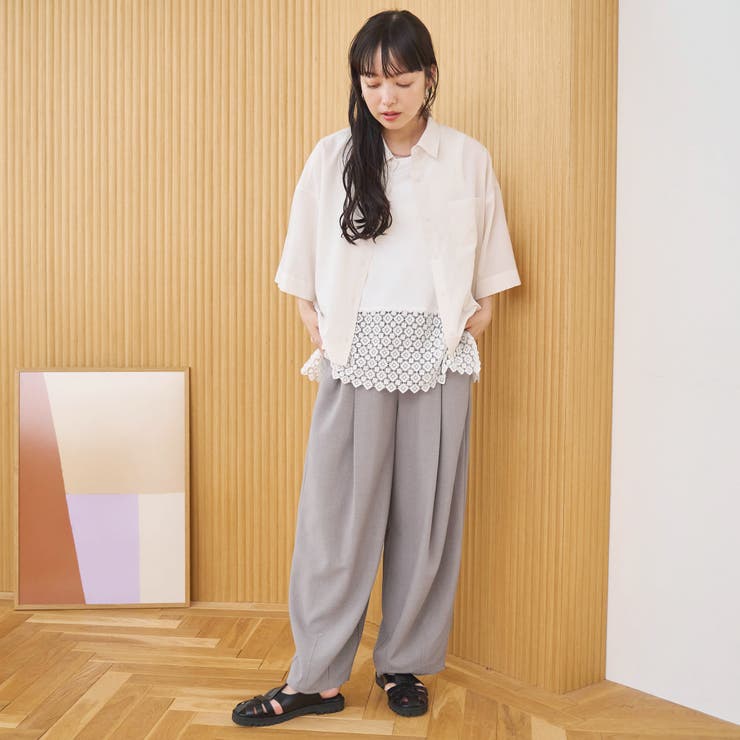 【再入荷 UVカット 防しわ】リネンタッチイージーカーブパンツ（Youtube紹… | coen【women】 | 詳細画像8 