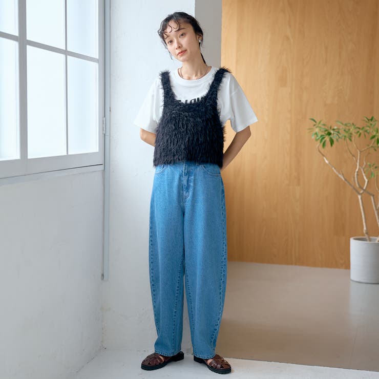 バックベルト付き カーブシルエット ワイドデニムパンツ | coen【women】 | 詳細画像13 