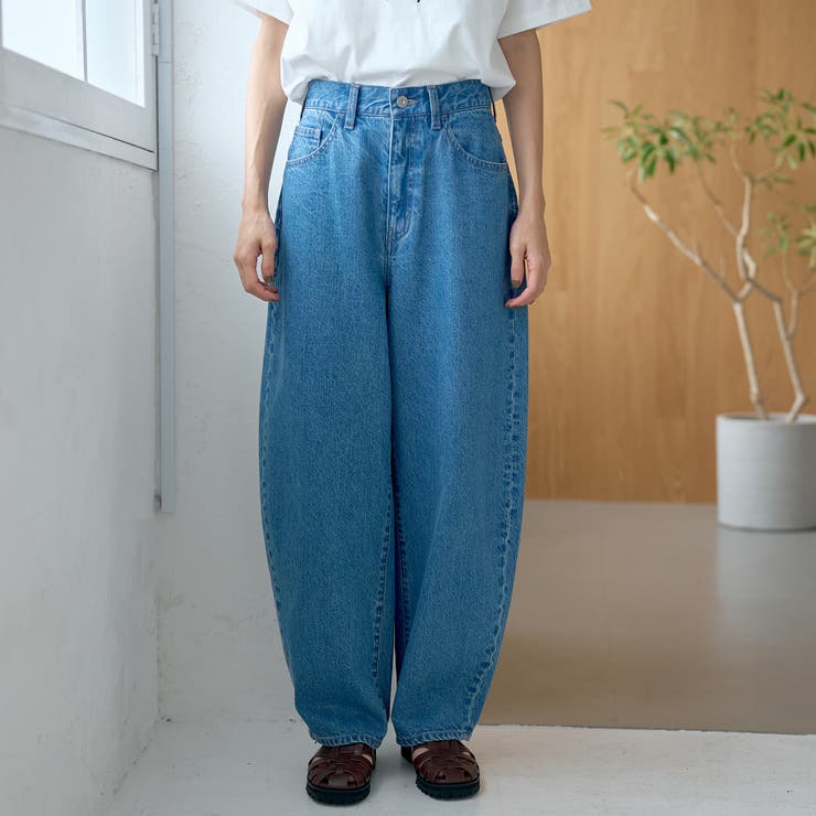 バックベルト付き カーブシルエット ワイドデニムパンツ | coen【women】 | 詳細画像18 