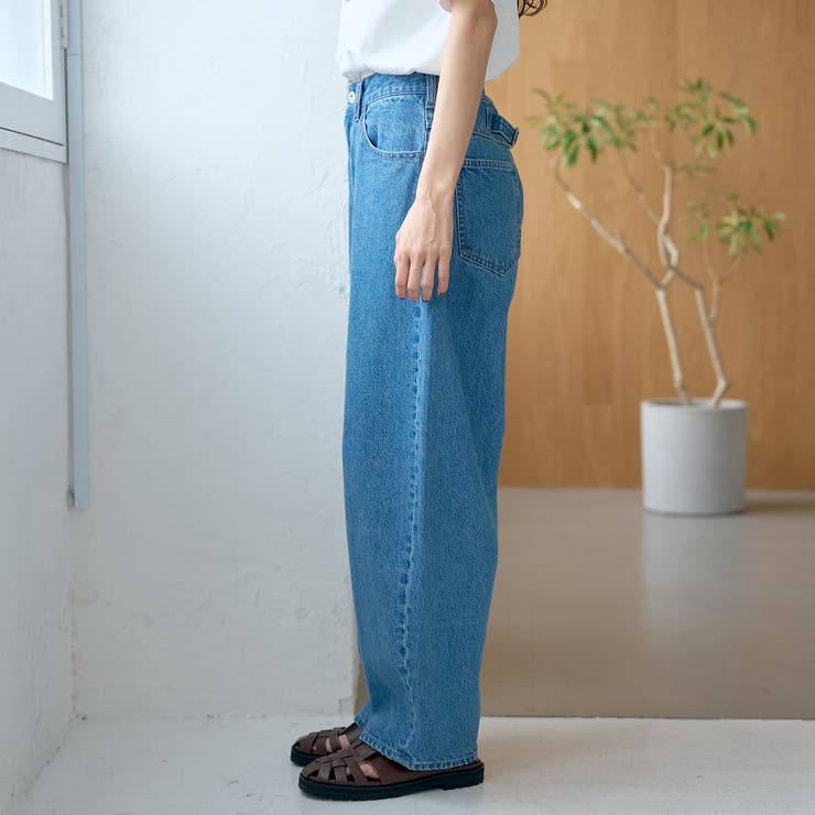バックベルト付き カーブシルエット ワイドデニムパンツ | coen【women】 | 詳細画像19 