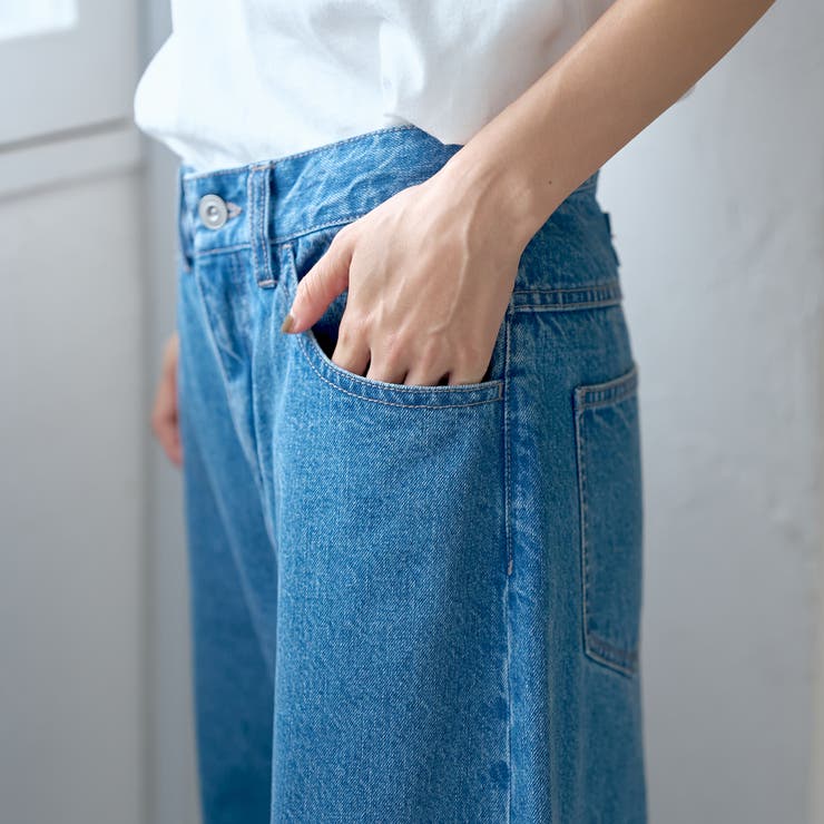 バックベルト付き カーブシルエット ワイドデニムパンツ | coen【women】 | 詳細画像23 