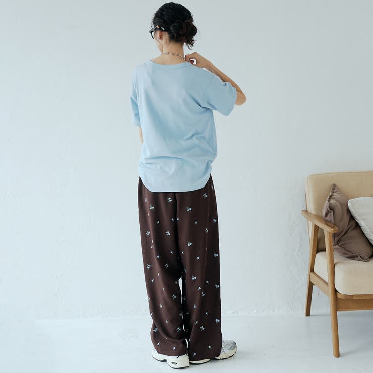 【セットアップ対応】フラワー刺繍イージーワイドパンツ | coen【women】 | 詳細画像12 