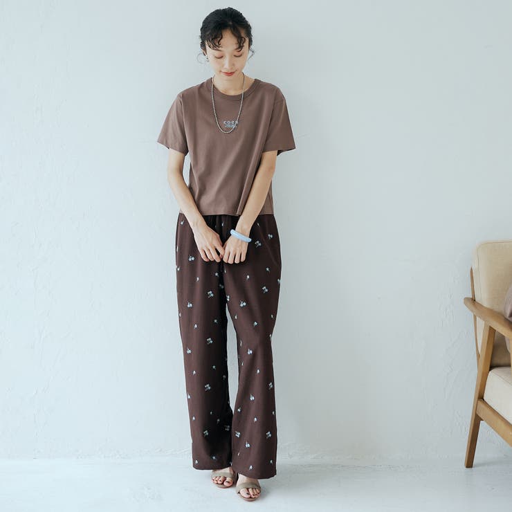 【セットアップ対応】フラワー刺繍イージーワイドパンツ | coen【women】 | 詳細画像20 