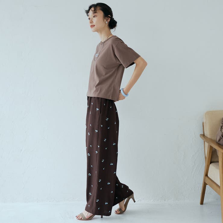 【セットアップ対応】フラワー刺繍イージーワイドパンツ | coen【women】 | 詳細画像21 