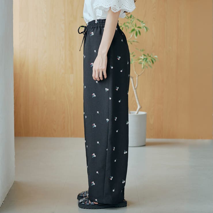 【セットアップ対応】フラワー刺繍イージーワイドパンツ | coen【women】 | 詳細画像23 