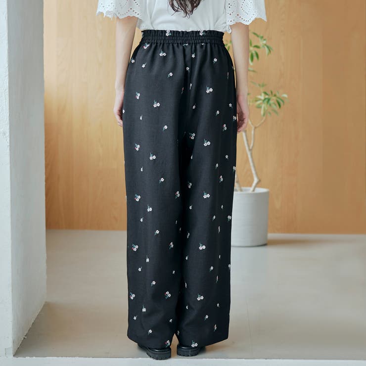 【セットアップ対応】フラワー刺繍イージーワイドパンツ | coen【women】 | 詳細画像24 