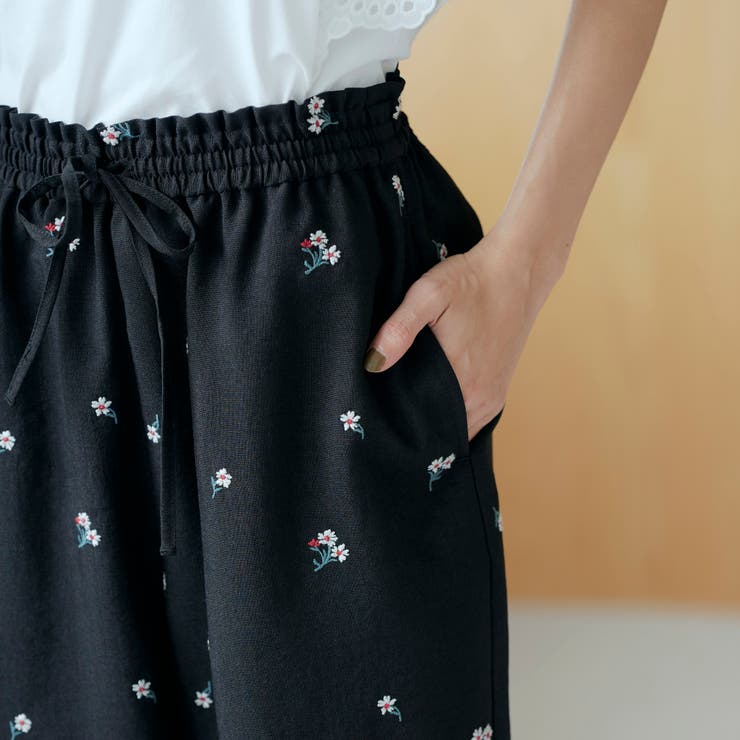 【セットアップ対応】フラワー刺繍イージーワイドパンツ | coen【women】 | 詳細画像26 