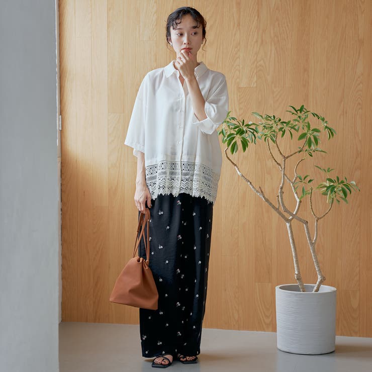 【セットアップ対応】フラワー刺繍イージーワイドパンツ | coen【women】 | 詳細画像8 