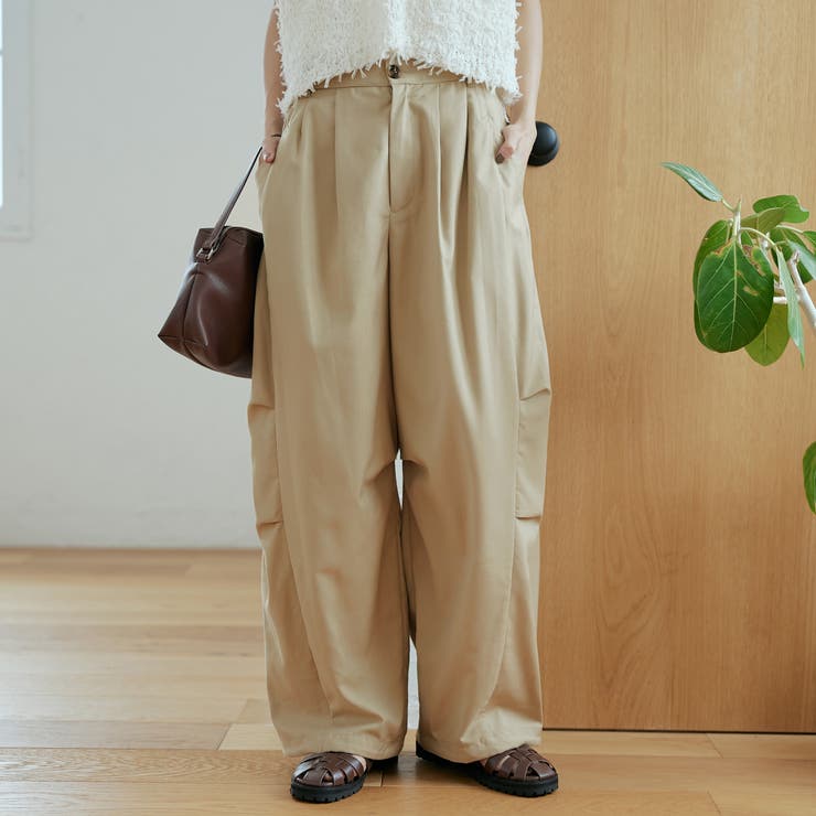 BEIGE | 2タックとろみコクーンワイドパンツ | coen【women】