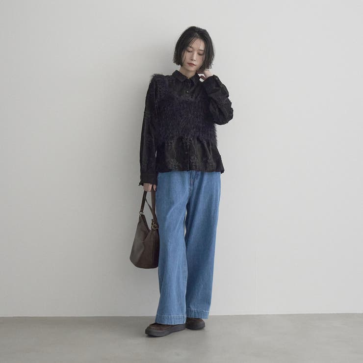 裏起毛ワイドデニムパンツ | coen【women】 | 詳細画像11 