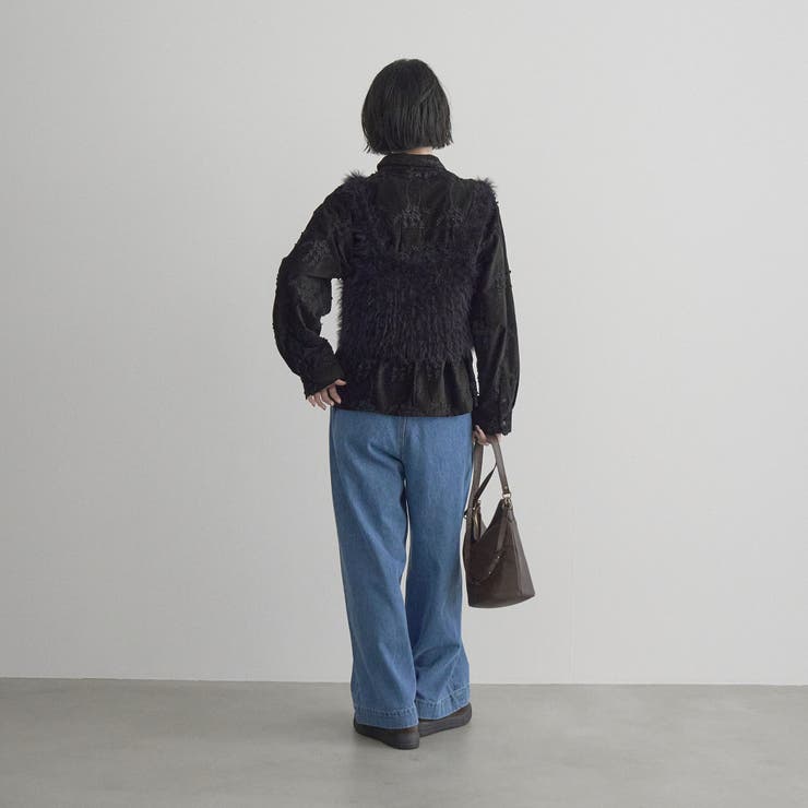 裏起毛ワイドデニムパンツ | coen【women】 | 詳細画像12 