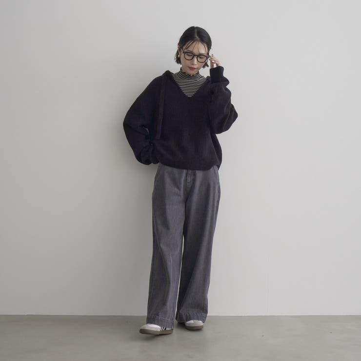 裏起毛ワイドデニムパンツ | coen【women】 | 詳細画像2 