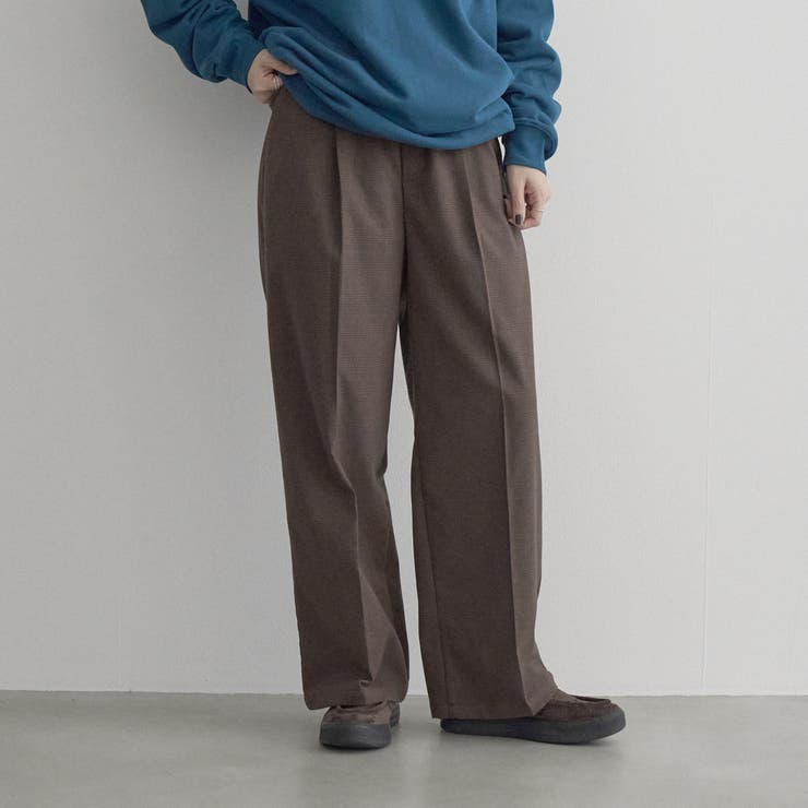 【定番 帯電防止】イージービューティーチェックワイドパンツ（WEB限定サイズあり… | coen【women】 | 詳細画像11 
