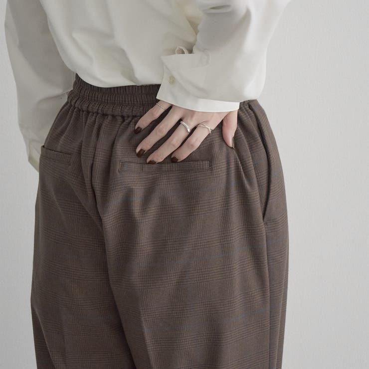 【定番 帯電防止】イージービューティーチェックワイドパンツ（WEB限定サイズあり… | coen【women】 | 詳細画像23 