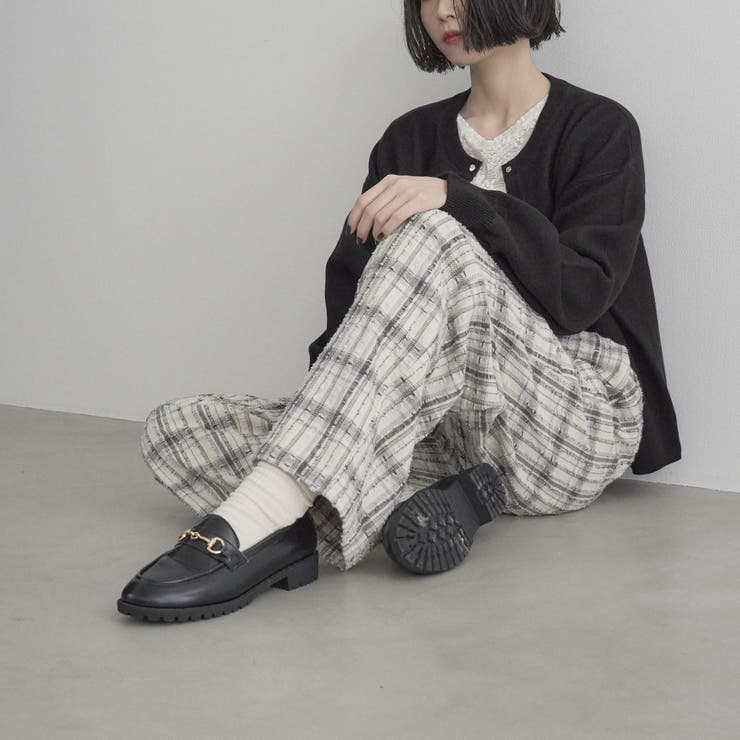 クラッシュチェックイージーワイドパンツ | coen【women】 | 詳細画像8 
