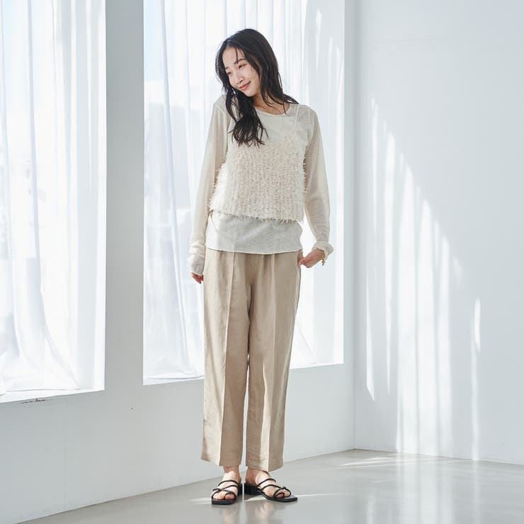 接触冷感リネンレーヨンテーパードパンツ（WEB限定サイズ） | coen【women】 | 詳細画像10 