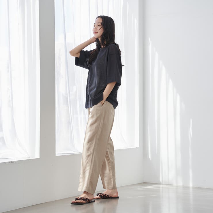 接触冷感リネンレーヨンテーパードパンツ（WEB限定サイズ） | coen【women】 | 詳細画像14 