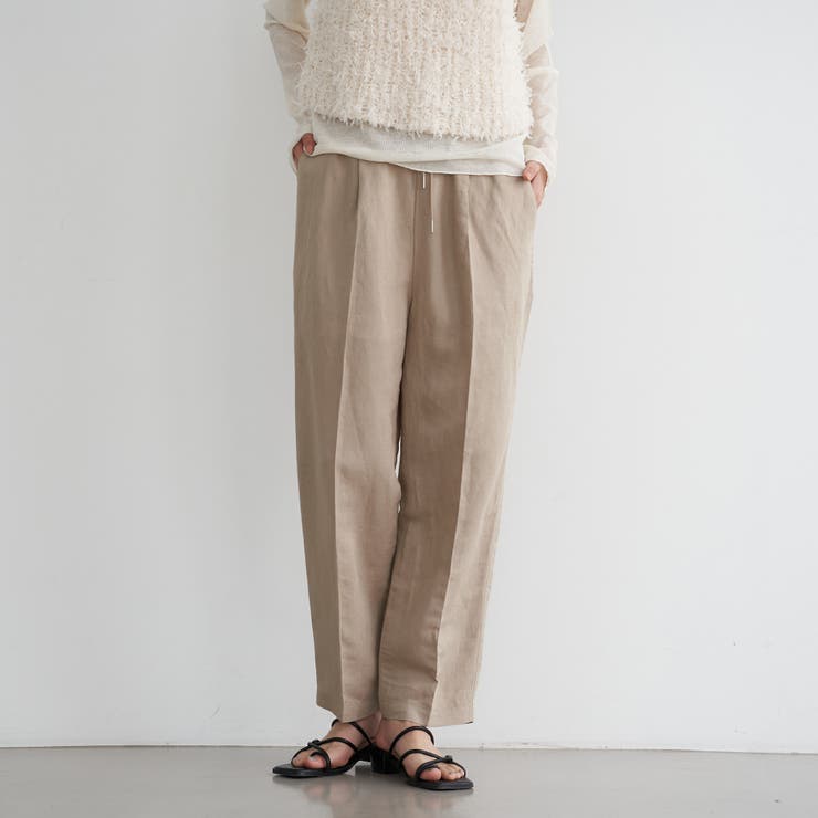 BEIGE | 接触冷感リネンレーヨンテーパードパンツ（WEB限定サイズ） | coen【women】