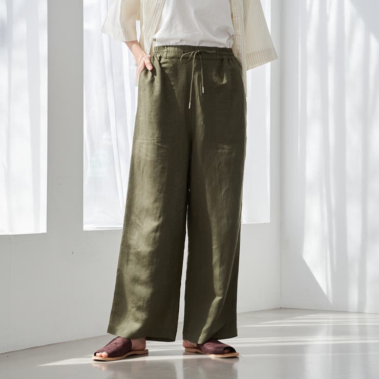 接触冷感リネンレーヨンワイドパンツ（WEB限定サイズ） | coen【women】 | 詳細画像15 
