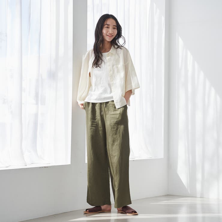 接触冷感リネンレーヨンワイドパンツ（WEB限定サイズ） | coen【women】 | 詳細画像18 