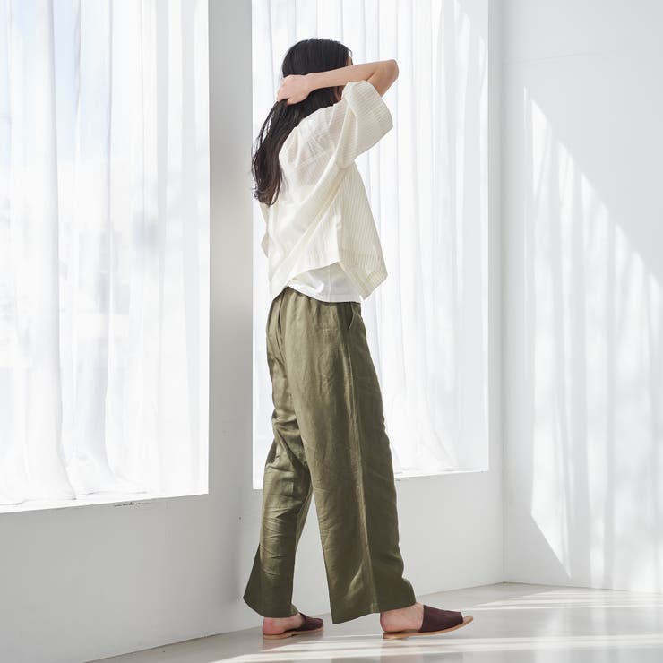 接触冷感リネンレーヨンワイドパンツ（WEB限定サイズ） | coen【women】 | 詳細画像19 
