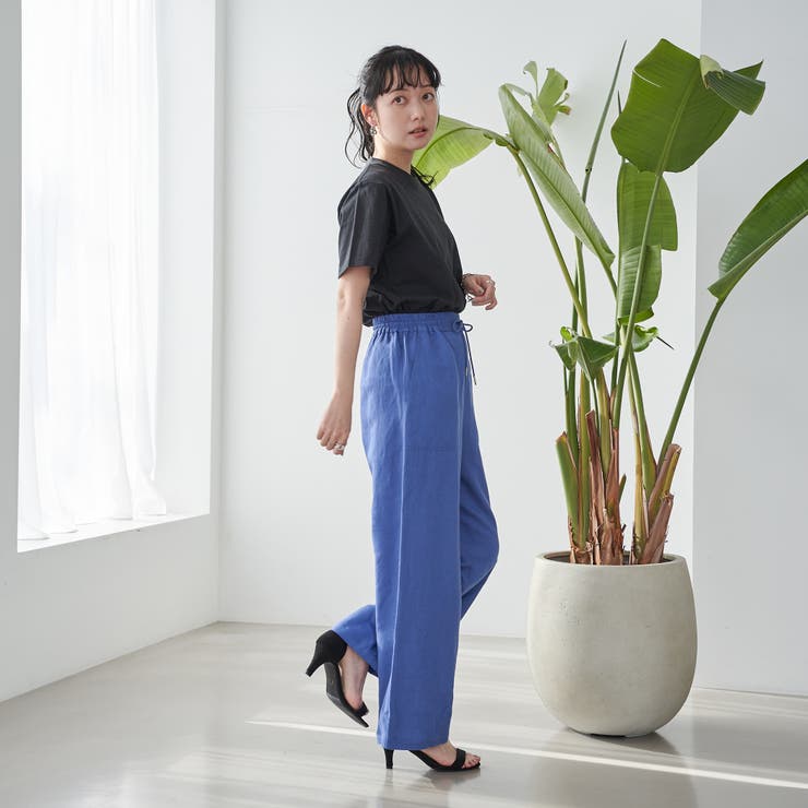 接触冷感リネンレーヨンワイドパンツ（WEB限定サイズ） | coen【women】 | 詳細画像24 