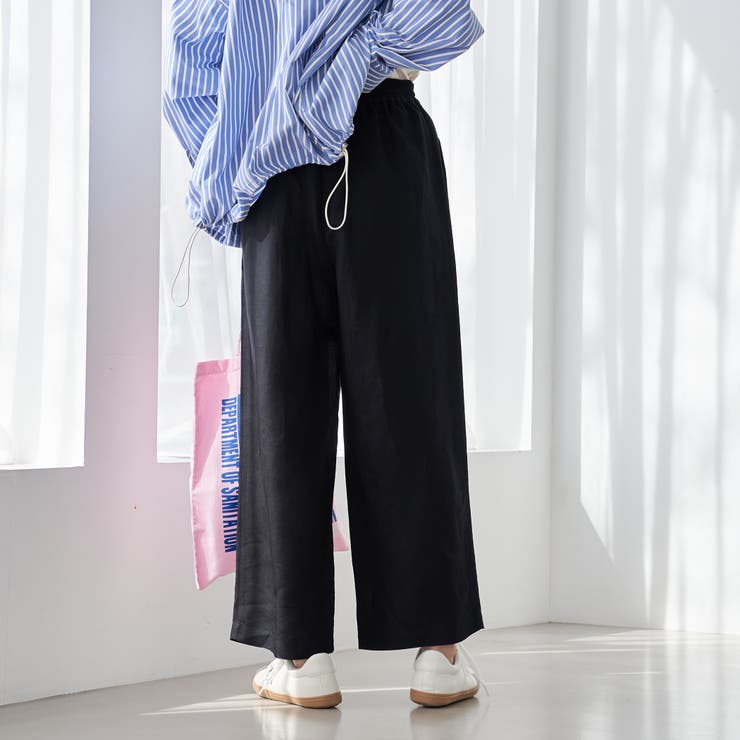 接触冷感リネンレーヨンワイドパンツ（WEB限定サイズ） | coen【women】 | 詳細画像3 