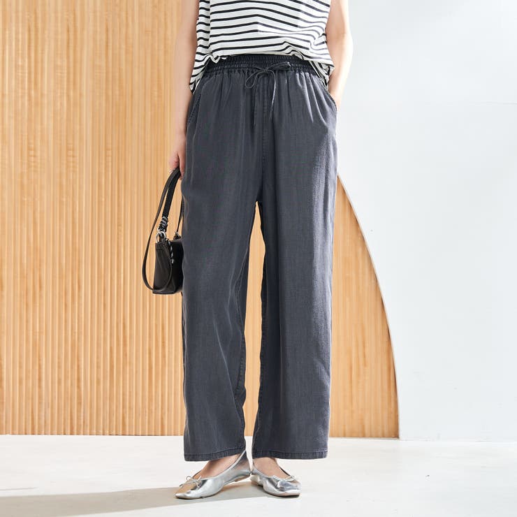BLACK | ライトデニムイージーワイドパンツ | coen【women】