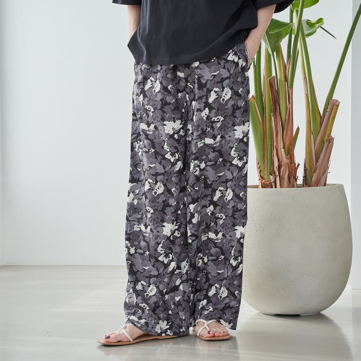 フラワープリント イージーワイドパンツ | coen【women】 | 詳細画像2 