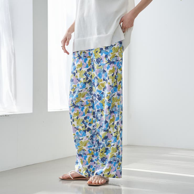 KELLY | フラワープリント イージーワイドパンツ | coen【women】