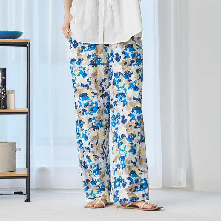 COBALT | フラワープリント イージーワイドパンツ | coen【women】