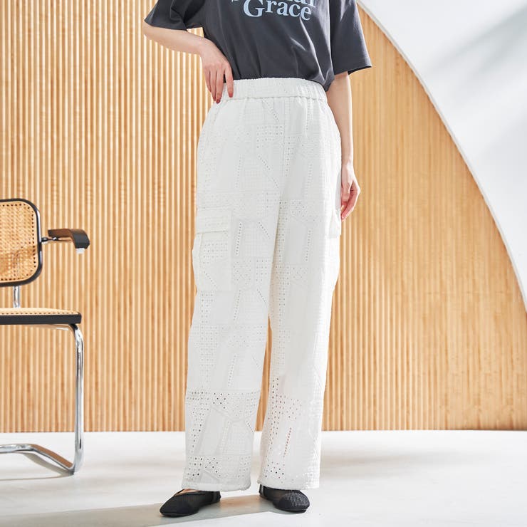 OFF WHITE | 【スザンヌさんコラボ】Suuエンブロレースカーゴパンツ | coen【women】