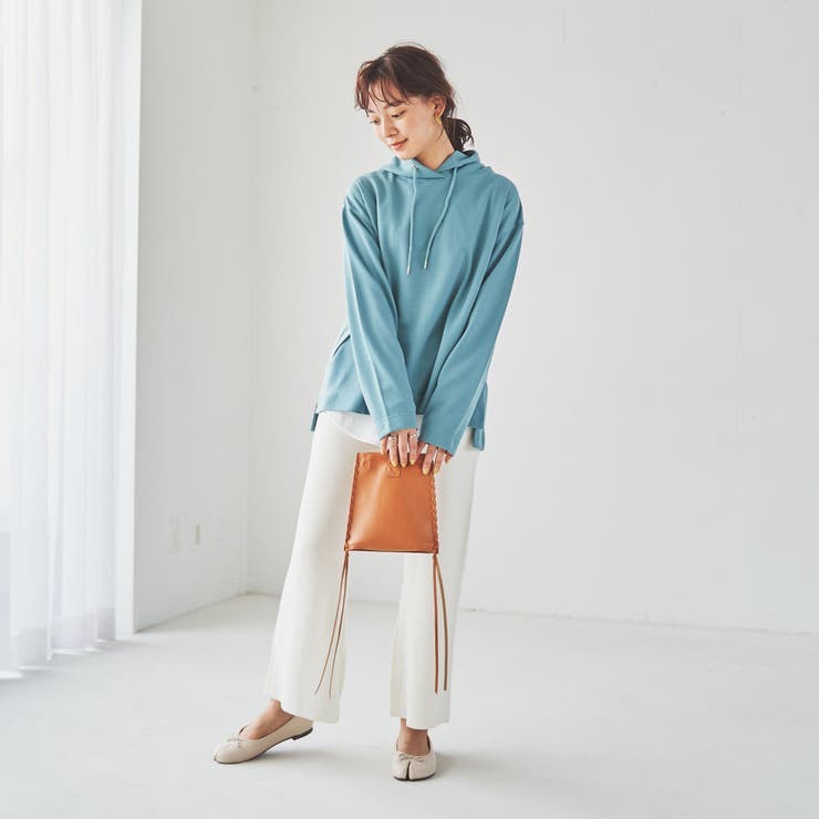 カシミヤ フード セットアップ  パンツ ニット セレブ ワイドパンツ ニットセットアップ | BrillantSelect Store