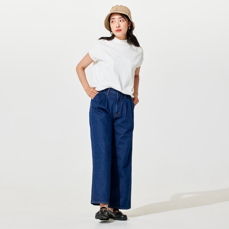 2タックワイドデニムパンツ[品番：COEW0003421]｜coen【women