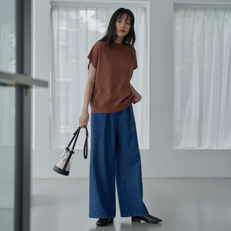 タックワイドデニムパンツ | coen【women】 | 詳細画像7 
