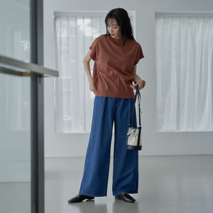 タックワイドデニムパンツ | coen【women】 | 詳細画像8 