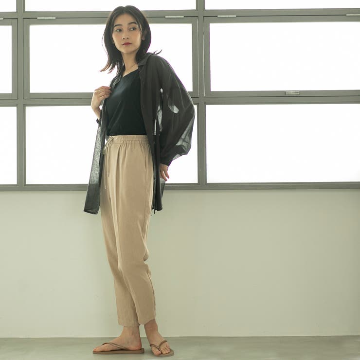 接触冷感リネンレーヨンテーパードカラーパンツ [品番：COEW0004232]｜coen【women】（コーエン）のレディースファッション通販｜SHOPLIST（ショップリスト）