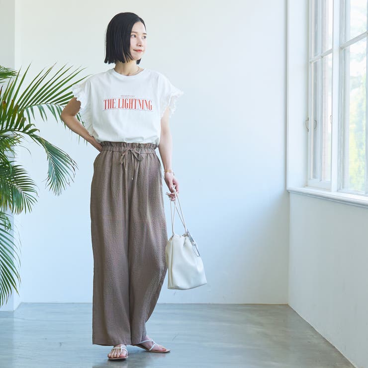 カラフルサッカーイージーワイドパンツ | coen【women】 | 詳細画像12 