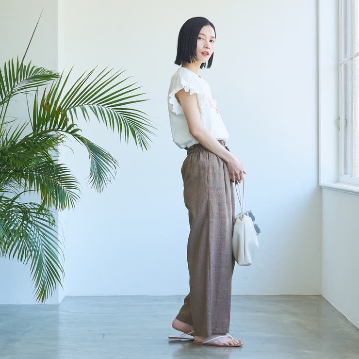 カラフルサッカーイージーワイドパンツ | coen【women】 | 詳細画像14 