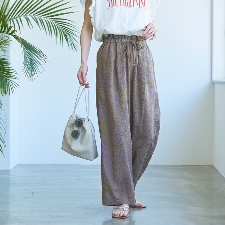 ORANGE | カラフルサッカーイージーワイドパンツ | coen【women】