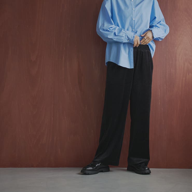 フェレットライクベロアイージーワイドパンツ | coen【women】 | 詳細画像1 